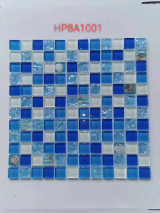 Glass Mosaic glossy surface Tile Blue