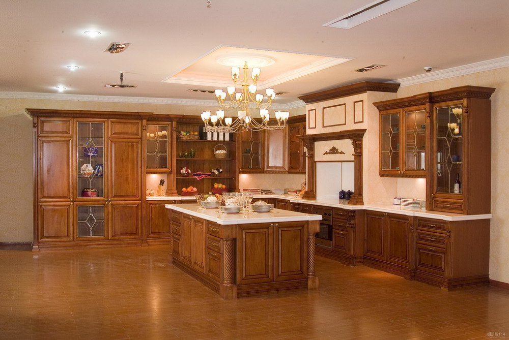 Solid wood kitchen cabinet