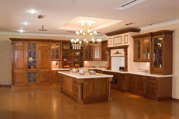 Solid wood kitchen cabinet