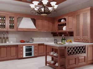 Solid wood kitchen cabinet