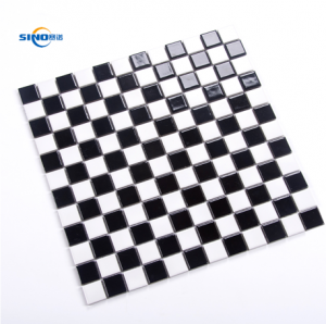 Black White Color 23x23 Mosaic Tile Ceramic