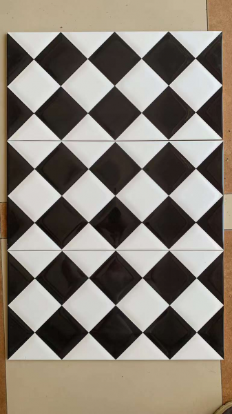Black white color wall tile