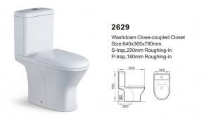 Ceramic Bathroom 2 Piece Dual Flush Rimless Toilets 2629